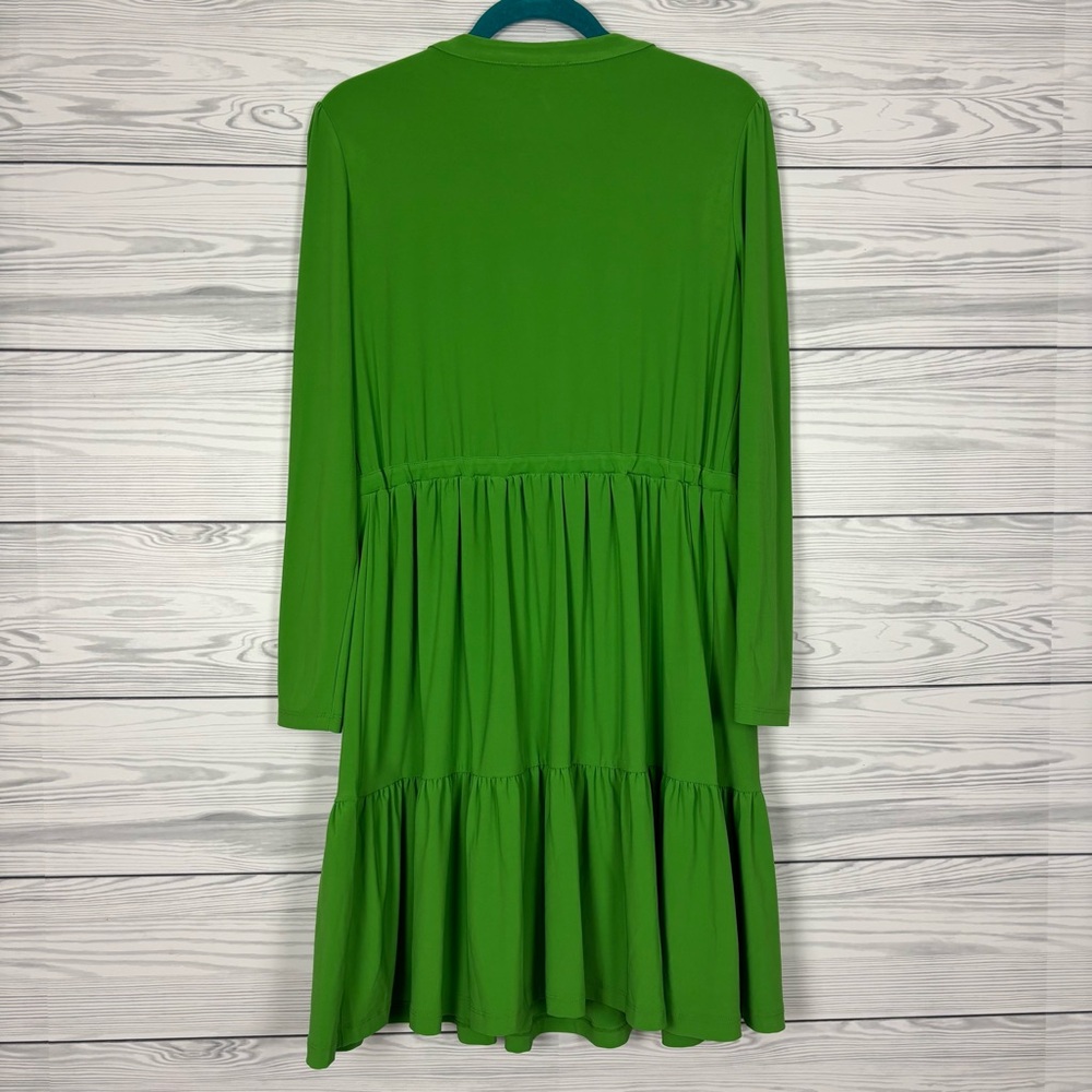 Tommy Hilfiger Green Tiered Long Sleeve Dress Size 10 NWOT - Picture 3 of 7